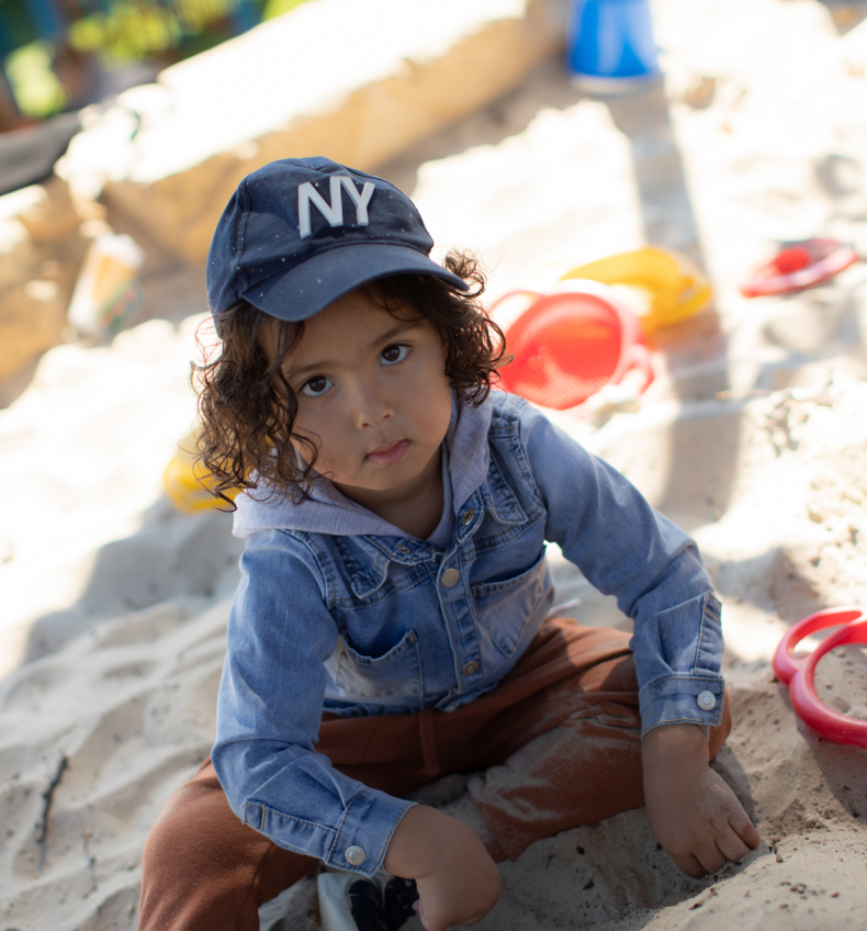 A girl playing in the playground